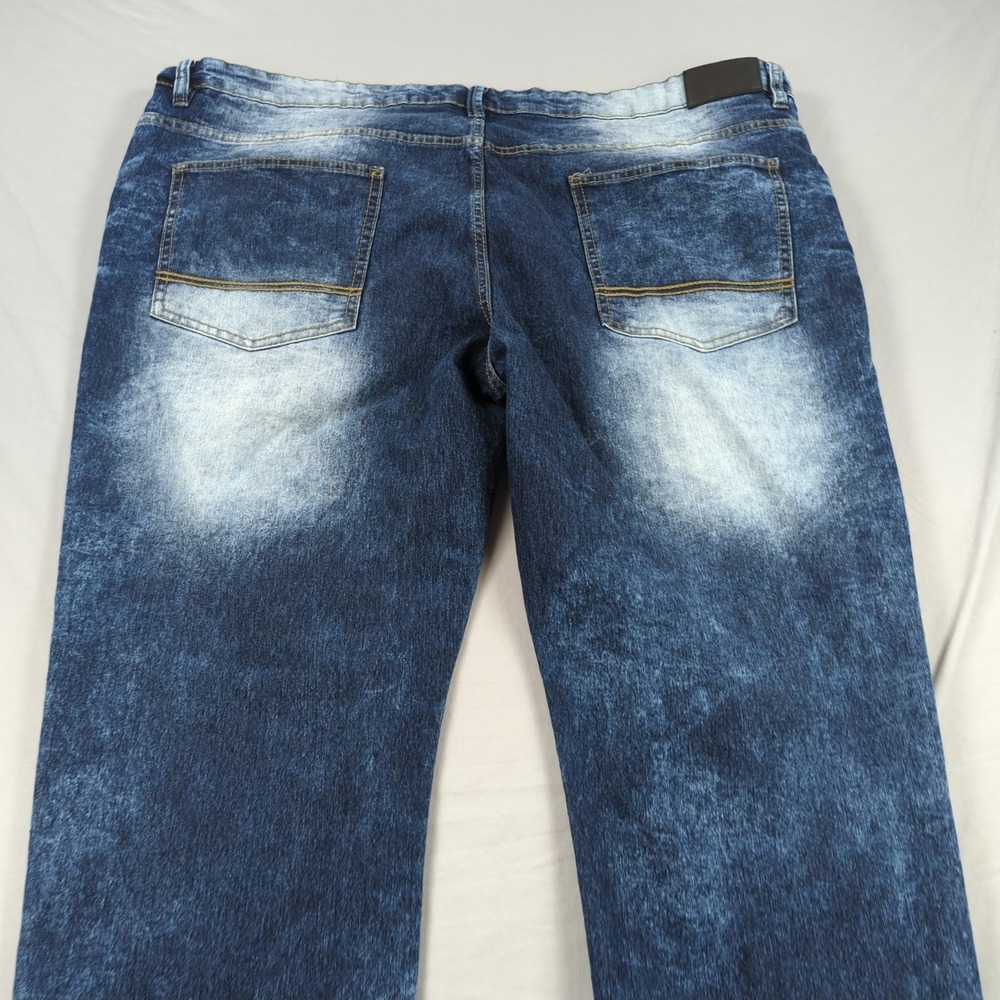 Southpole‎ Jeans Mens 46 Blue Baggy Skater Wide Leg Streetwear Faded Acid Wash - Picture 14 of 16